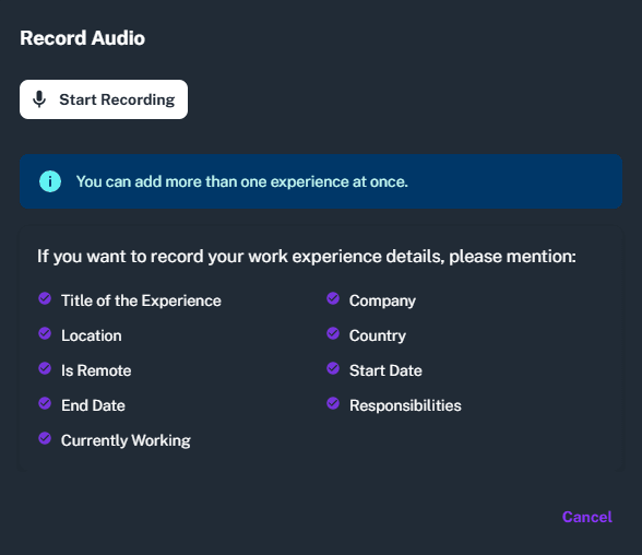 Voice Recording Feature