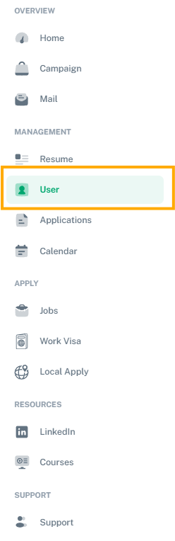 Navigation menu showing Account Settings